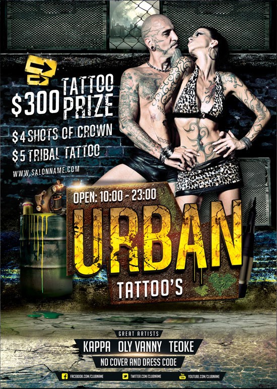 Urban Tattoo Flyer Template on Behance