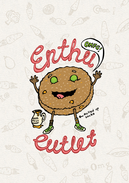 Enthu Cutlet India cartoon vector Food  Fun