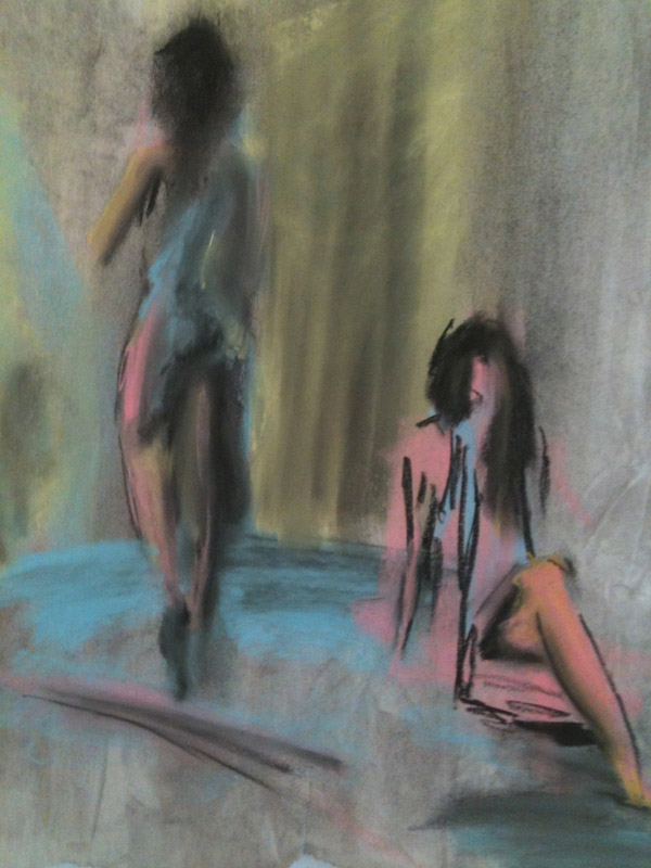 figure body Space  charcoal movement color line gesture