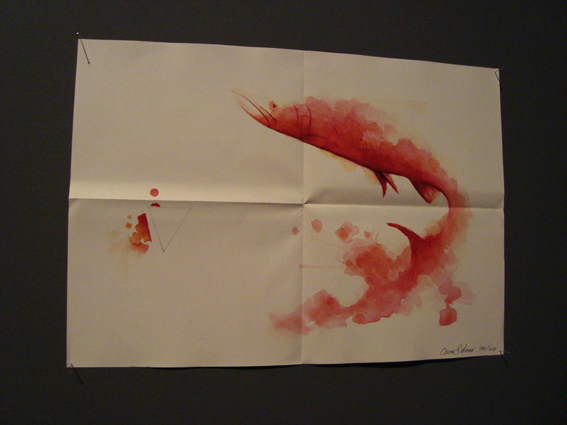 salmon fanzine crosscurrent uphill origami  instrucction paper watercolor fish