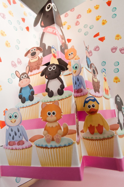 timmy Birthday Album pop up pink cupcake cut Character baby girl