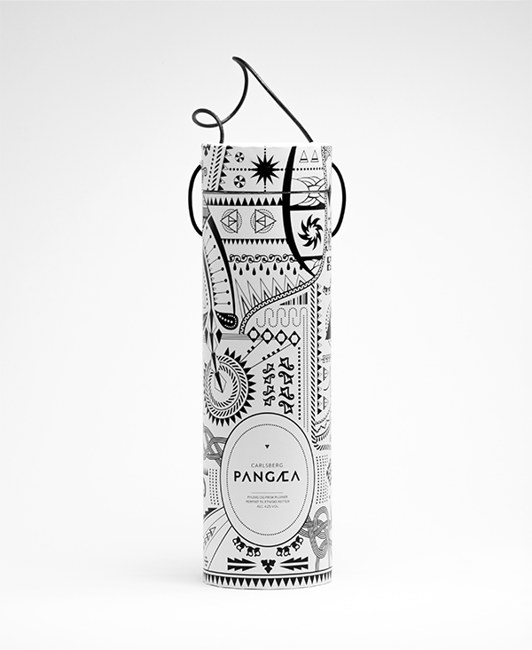 Pangæa  Pangaea  beer  Packaging Ethnic  pattern  minimalism  Nordic  symbol  gift bag  bottle  modern  gift drink Food 
