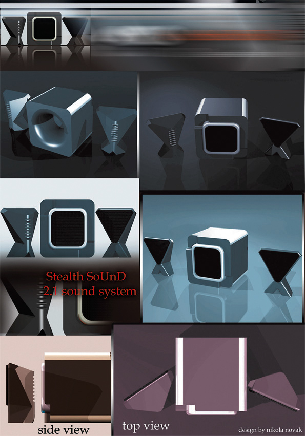 Gadget speakers computer speakers sound product 3d modeling 3D Rendering concept design audio device Electronics computers