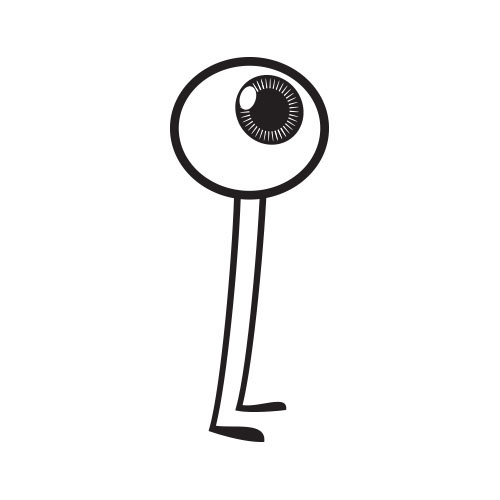 digital movie logo Logotype black White video Character eye legs process