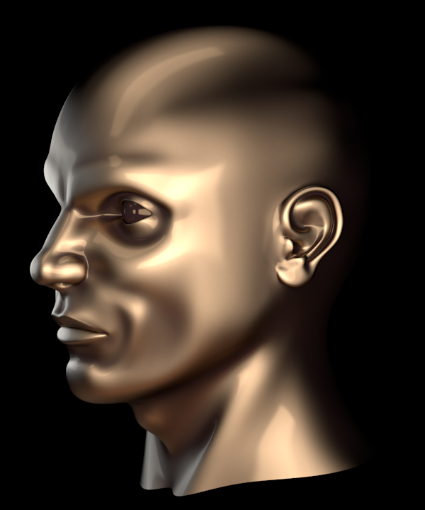 head face topology bronze blender cycles shader Render 3D