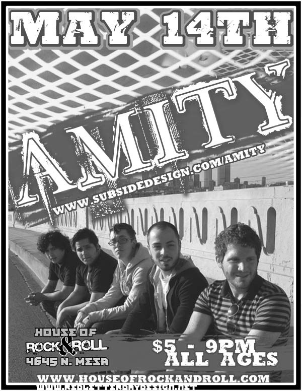 Amity black and white flyer