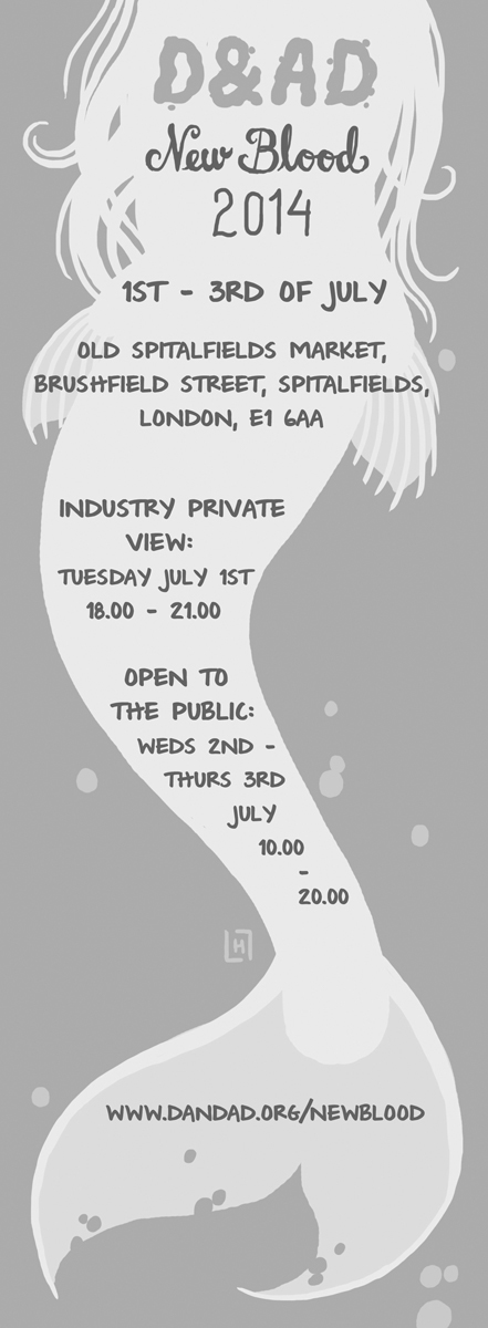 D&AD dandad Invitation design flyer type text mermaid pirate ship tail