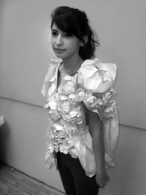 Mode paper textile flower dress