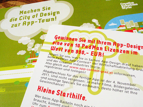 app iPad contest graz Creative Industries Styria Website postcard Invitation padman city town Competition creative