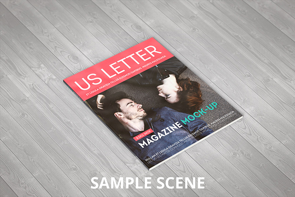 US Letter Magazine Mock-up + Free psd