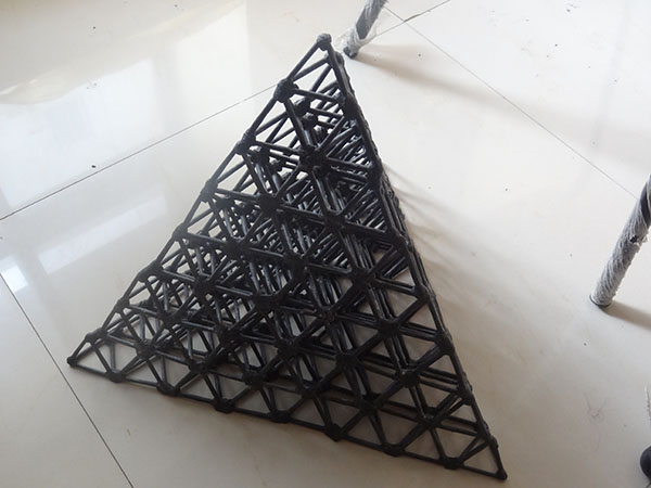 matchstick prism black grey stone triangle table tea table Coffee kids stool lattice geometry illusion Stand