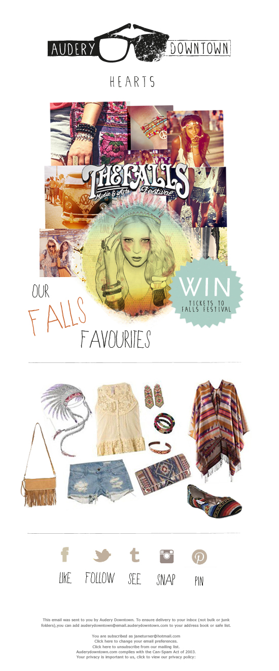 audery downtown  fashion  email newsletter falls festival