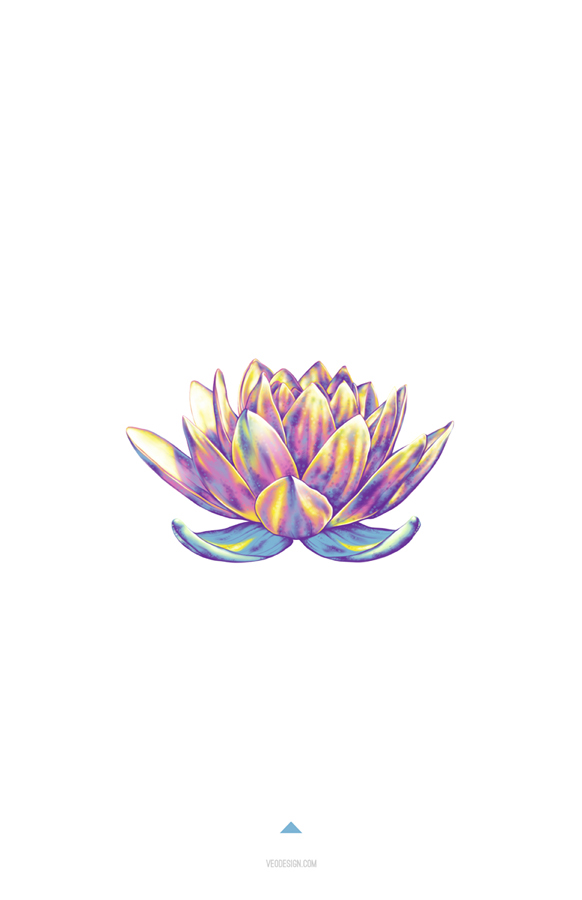Lotus  flower rebirth spirituality poster petals Nature pink blue yellow detail pastel minimalist Minimalism art