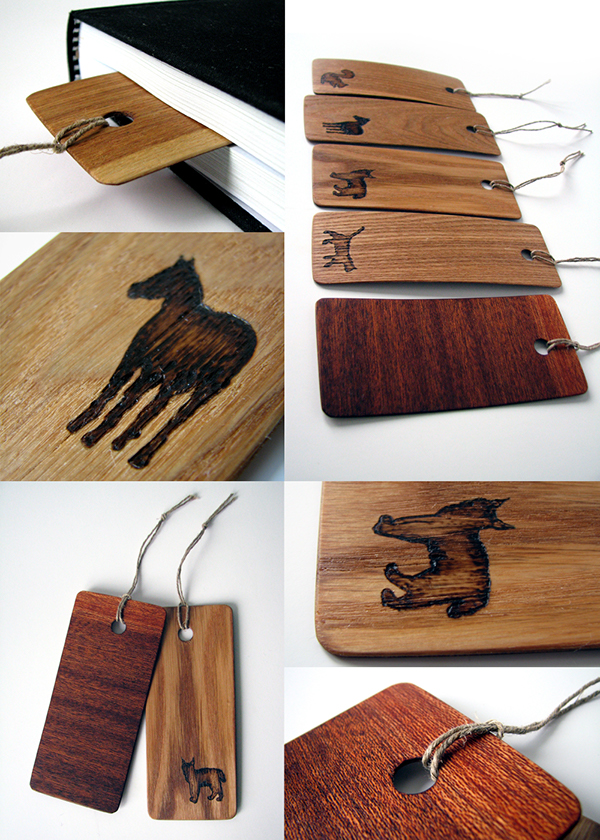bookmark  Pyrography  Redwood  ash  book  gift  DIY handmade  eco 