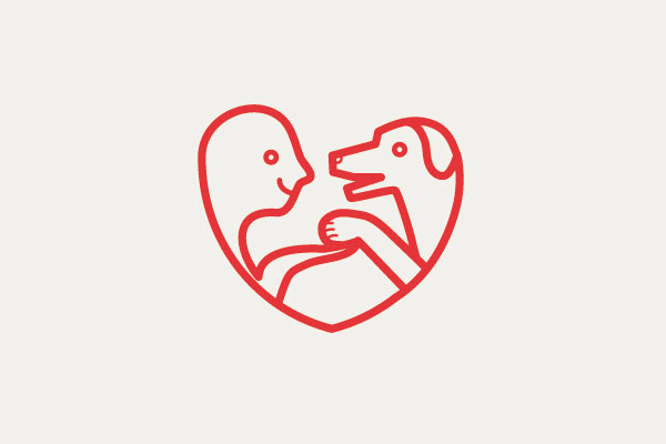 animal shelter dog environment logo social heart charity adoption identity Love