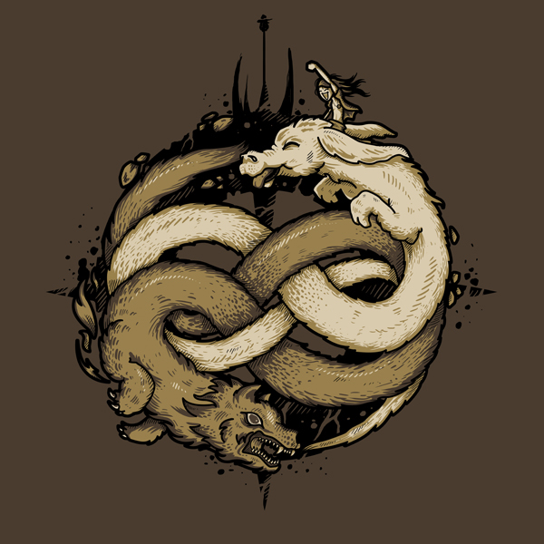 auryn the neverending story Beetlejuice alice in wonderland Adventure Time Spirited Away pop culture t-shirt