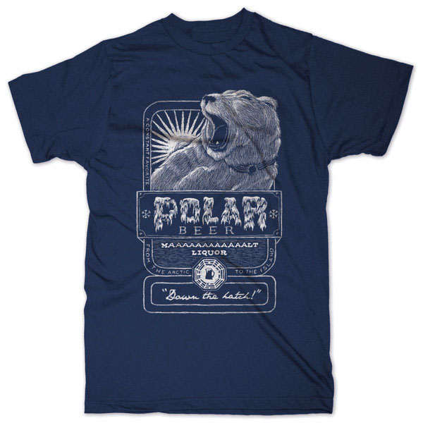 lost polar beer scratch board tv t-shirt apparel glasswear pint glass etching beer label shirt Polar Bear Island screenprint