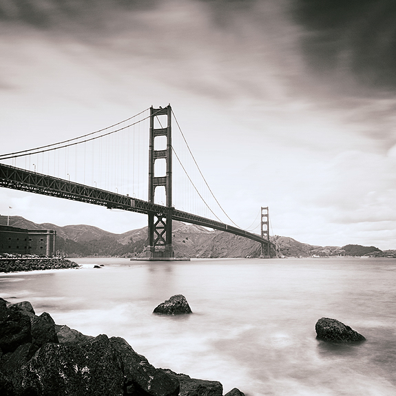 New York san francisco California Oregon chicago Washington State illinois Brooklyn Bridge golden gate Landscape Mono black and white long exposure square format usa