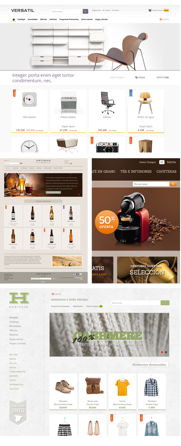 Ecommerce online store template html5 css3 Responsive