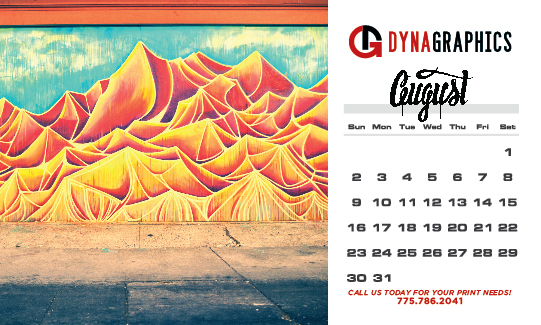 calendar print Layout hand type Murals Reno nevada erik burke bryce chisholm abc art attack