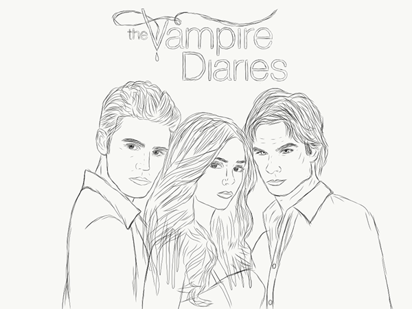 Vampire Diaries Coloring Pages  Vampire drawings, Vampire diaries