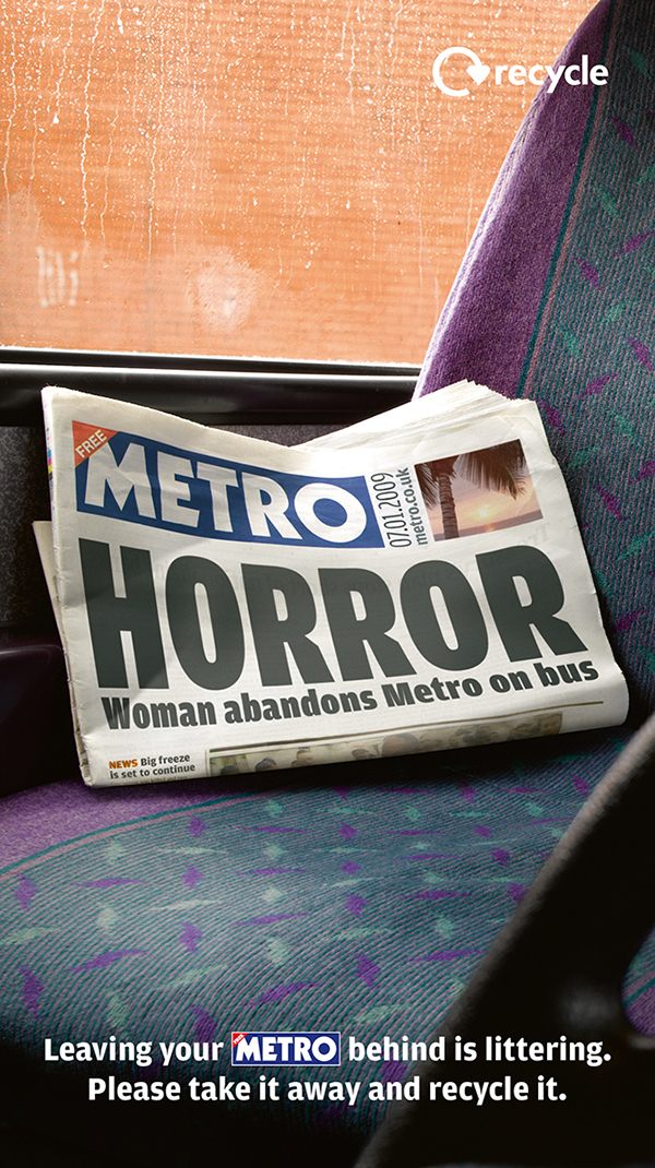 metro newspaper London underground bus recycle vccp