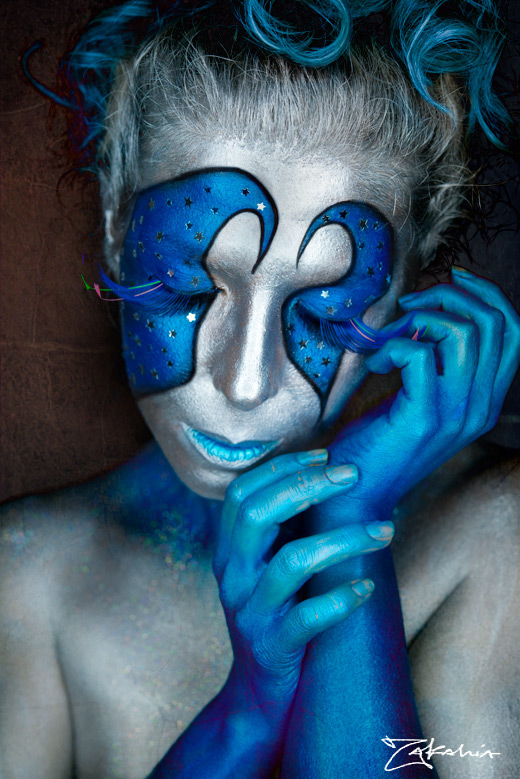 Zakahia MUA makeup portrait pain lost fear colours BODYPAINT facepaint photo photoshoot