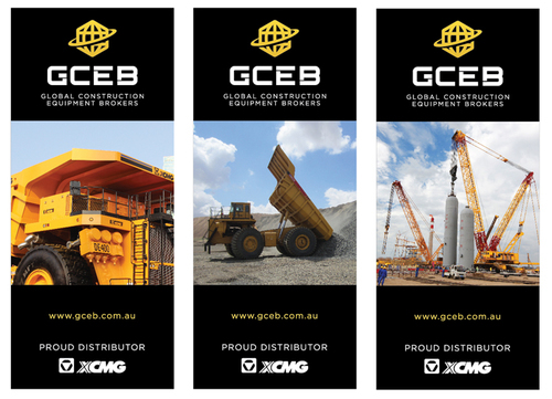 construction banner businesscards Global equipment Collateral
