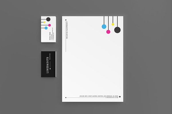 logo print Business Cards staionary letterheads lines dots paper