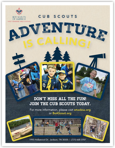 BOY SCOUTS CUB SCOUTS camping flyer boy outdoors adventure explore Nature woods school advertise rustic photo plaid