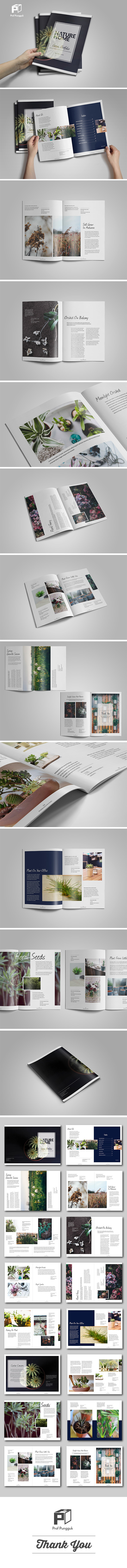 InDesign graphic Multipurpose portfolio brochure green Plant Layout template