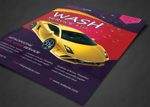 Advertising  Auto clean auto detailing Automotive Flyer  business car Car care car cleaning polish