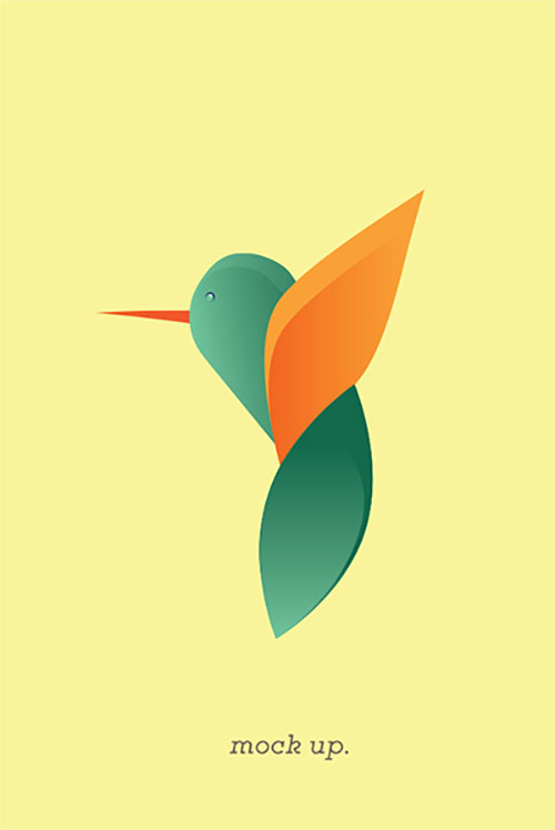 mockingbird hummingbird logo poster Poster Design mock up type