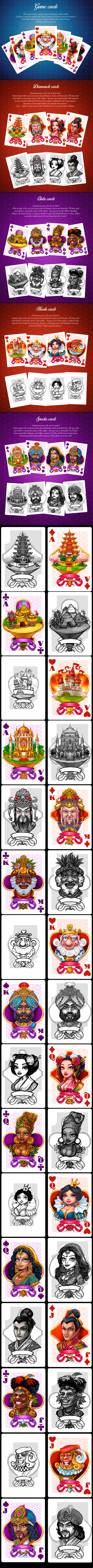 Game Art game design casino Poker cards diamonds hearts clubs spades