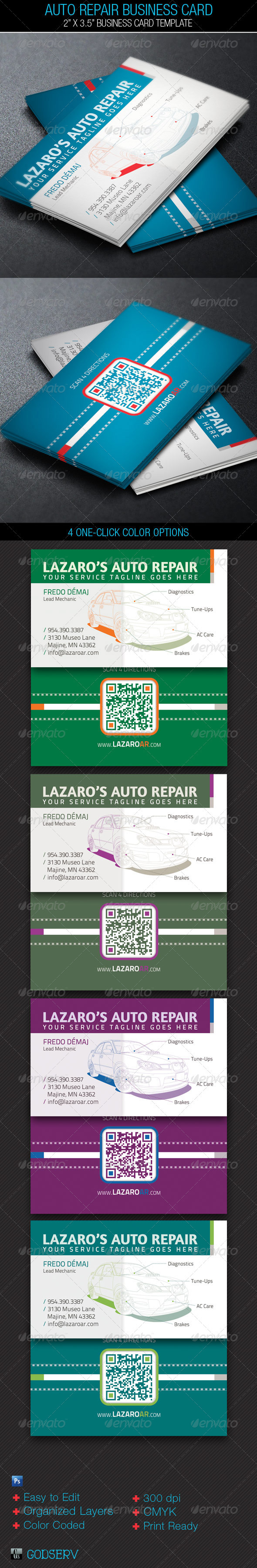 Auto Repair Service Business Card Template on Behance Pertaining To Mechanic Job Card Template