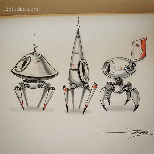 sketches sketching robots mecha