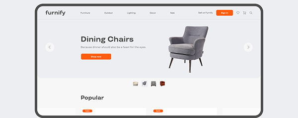 Furniture — concept e-commerce