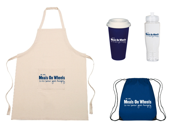 Meals On Wheels  branding stationary non profit seniors Script logo