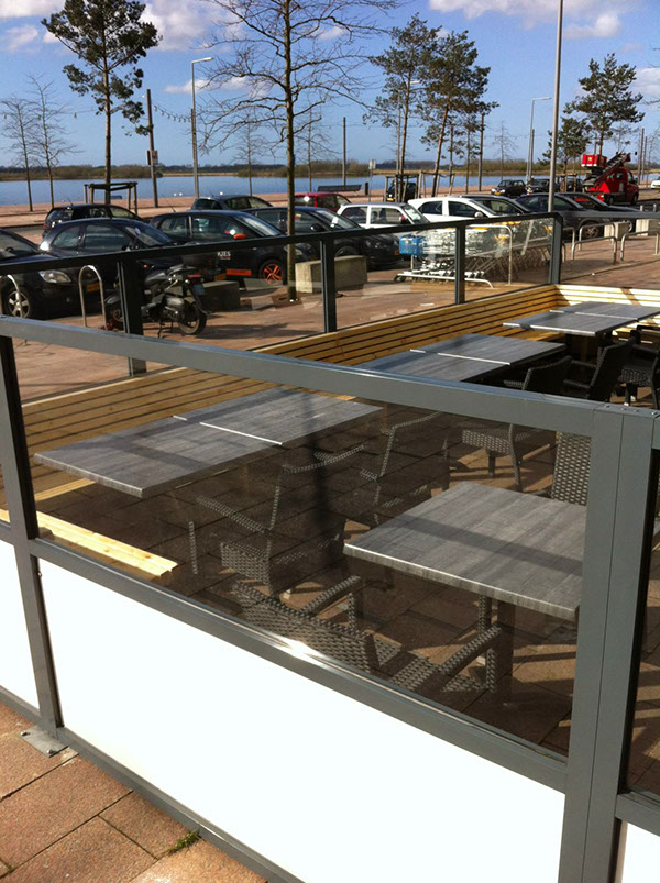 bench wood terrace outdoors restaurant dutch Dutch design