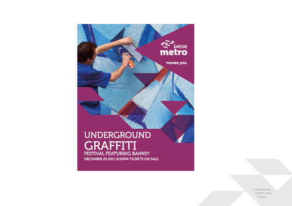 metro Beirut Triangles colors metro beirut branding metro Press ads ambient media logo metro cards card design colorful underground posters stationary