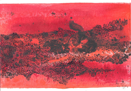 explosions ink Encre peinture rouge red acrylique