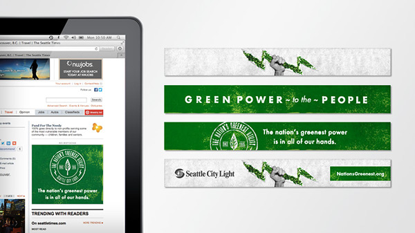 campaign green print Web design graphicdesign art texture utility raw lighteningbolt digitaladvertising brandstrategy outofhome