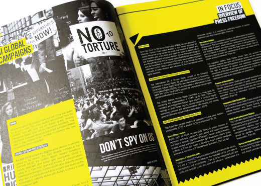 Hong Kong amnesty international print Layout magazine graphic Booklet brochure editorial type
