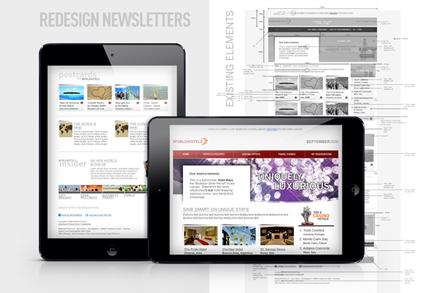 redesign  Newsletters hotels Corporate Identity  web  emarketing  branding