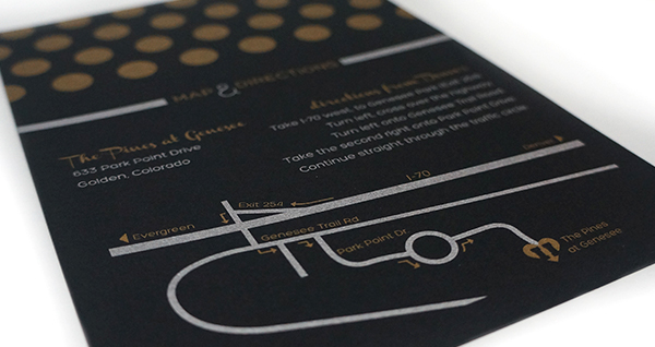Adobe Portfolio wedding invitations metallic print pattern black paper