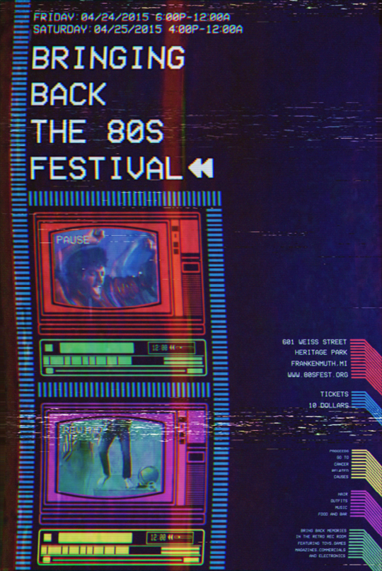 1980s 80s 80s design poster Poster Design neo 80s vhs Glitch distortion