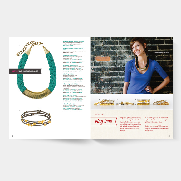 catalog  Collateral  promo print jewelry Layout  grid marketing  