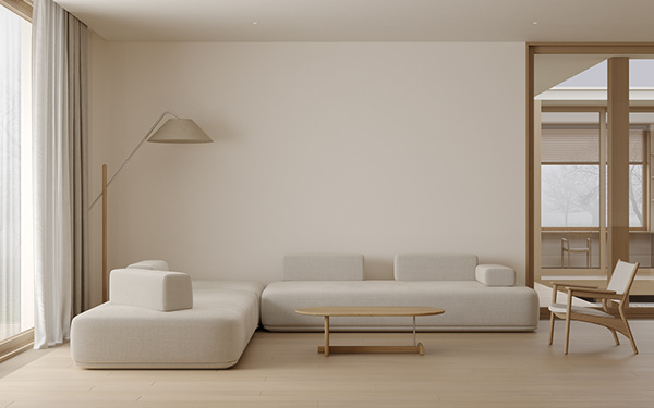 minimalistic interior of the house on Behance