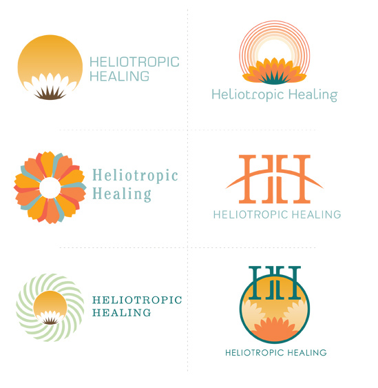 heliotropic healing logo vector simple clean healing medicince natural