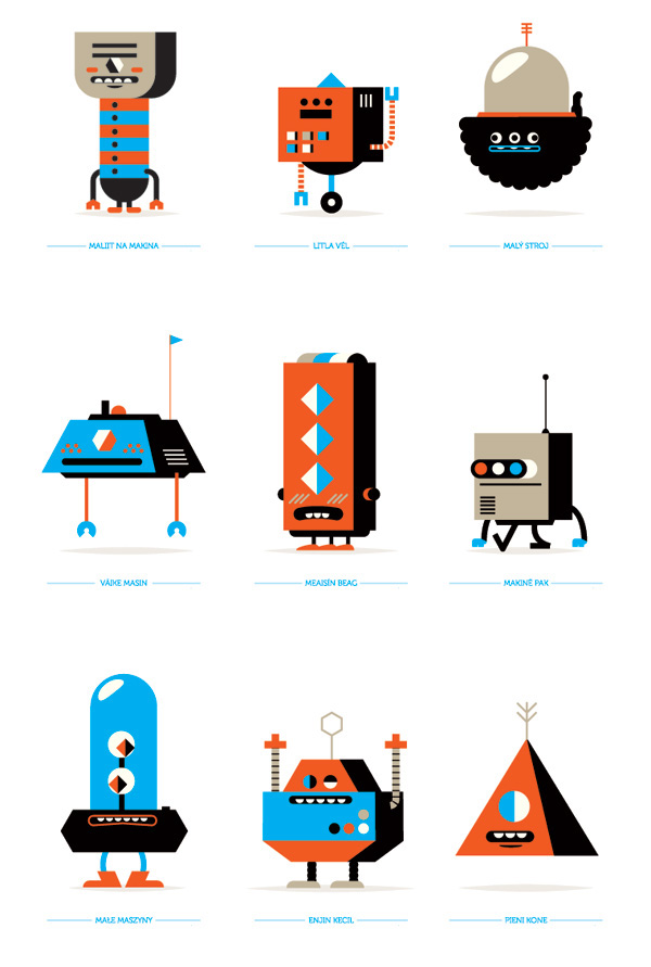 robot technical vector Character machine Loulou & Tummie